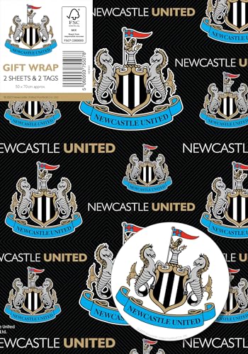 danilo promotions limited newcastle united fc wrapping paper 2 sheets 2 tags newcastle united football gift wrap