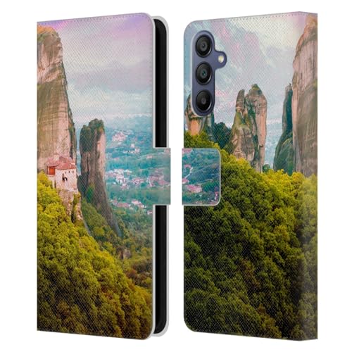 Funda de cuero tipo libro Haroulita Vida en la montaña para Samsung Galaxy A15