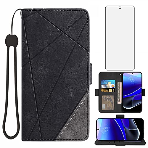Asuwish Compatible with Motorola Moto G Stylus 5G 2022 Wallet Case and Tempered Glass Screen Protector Leather Flip Card Holder Stand Cell Accessories Phone Cover for XT2215-1 XT2215-4 XT2215DL Black -  Moto-G-Stylus-5G-2022-PJQB-US-Case