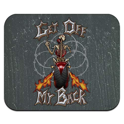 Get Off My Back Motorcycle Chopper Skeleton Low Profile Thin Mouse Pad Mousepad
