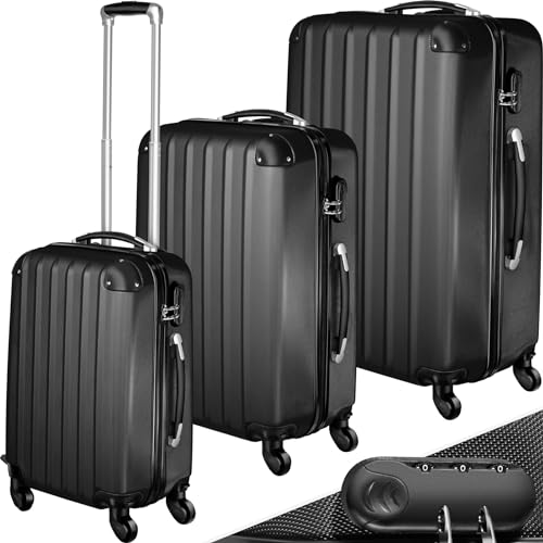 TecTake Set de Valise 3 Tailles ABS avec Roulettes Pivotantes