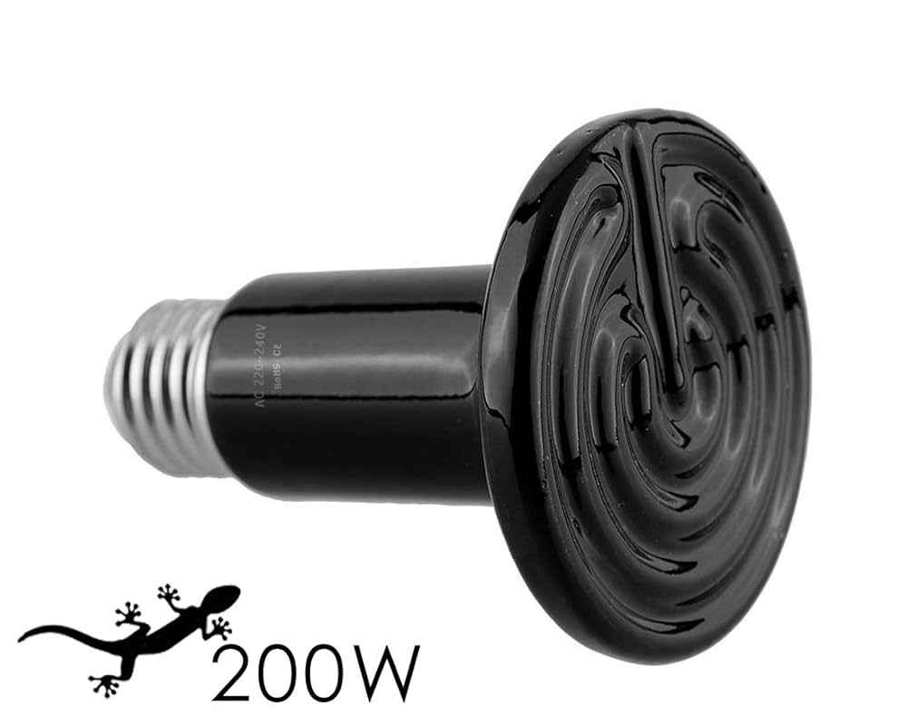 Bonlux 100W Reptile Heat Lamp, Ceramic Emitter, No Light