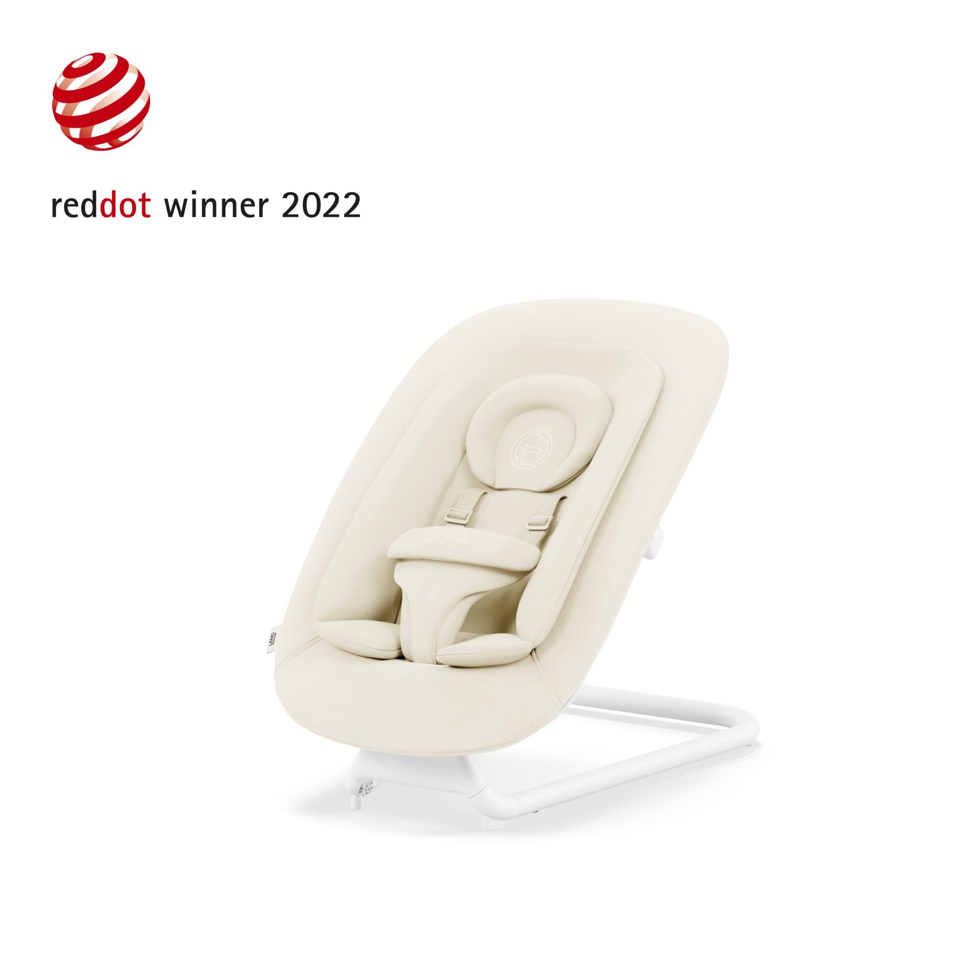 CYBEX Gold Leżaczek, Bujaczek Z Komfortową Wkładką, Kompatybilny Z Systemem Krzesełka Cybex Lemo I Click&Fold, Od Urodzenia Do 3 Lat (Ok. 15 Kg), Canvas White
