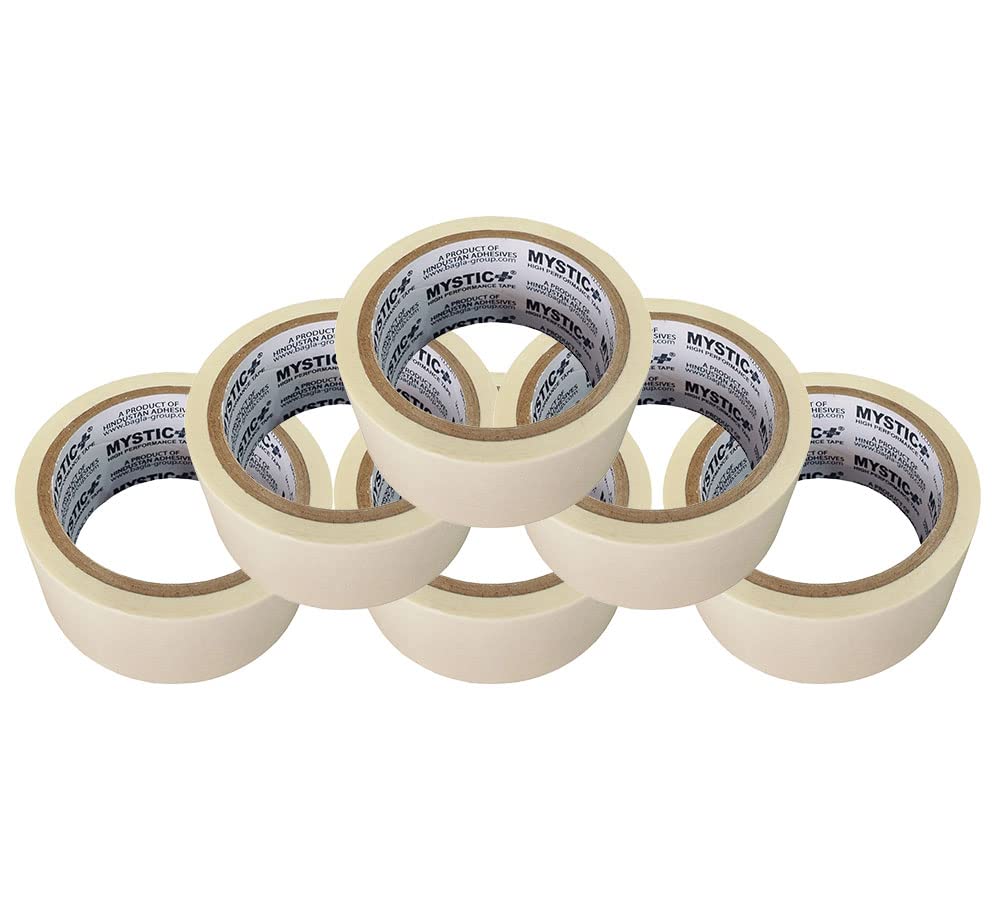 MYSTIC Masking Tape 48mm X 20M Pack of 6, 2 Inch Masking Tape for Drawing, Painting, Carpentering, Tailoring, Denting & painting, DIY crafts, Designing, Model making, and Fabrication. (B0C4B2X5KC) Amazon Price History, Amazon Price Tracker
