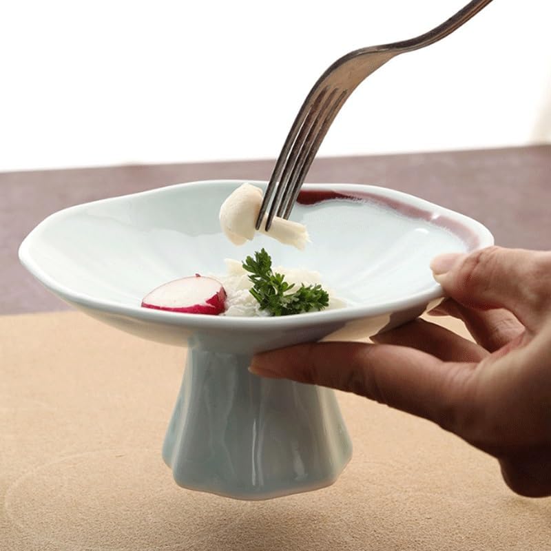 Ceramic Snack Dried Fruit Bowl Hotel Restaurant Tableware Glazed Tea Set Tall