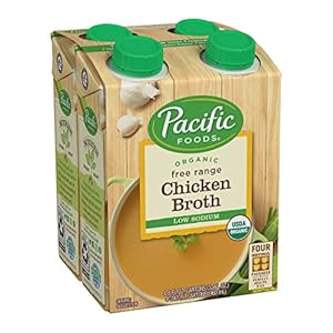 Pacific Foods Low Sodium Organic Free Range Chicken Broth, 8 oz Carton (6 Packs of 4)
