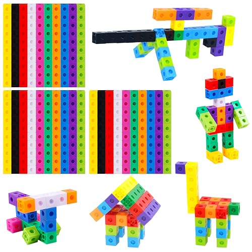 Image of SpriteGru 300PCS Math Linking Cubes, Math Cubes Manipulative Connecting and Counting Snap Blocks for Early Math and Construction, Educational Toy for Preschool, Kindergarten, Homeschool
