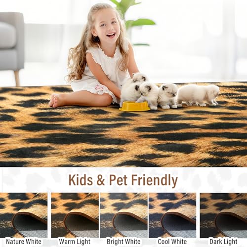 Tapete AROGAN Leopardo 4x6 pies antideslizante lavable miniatura 4