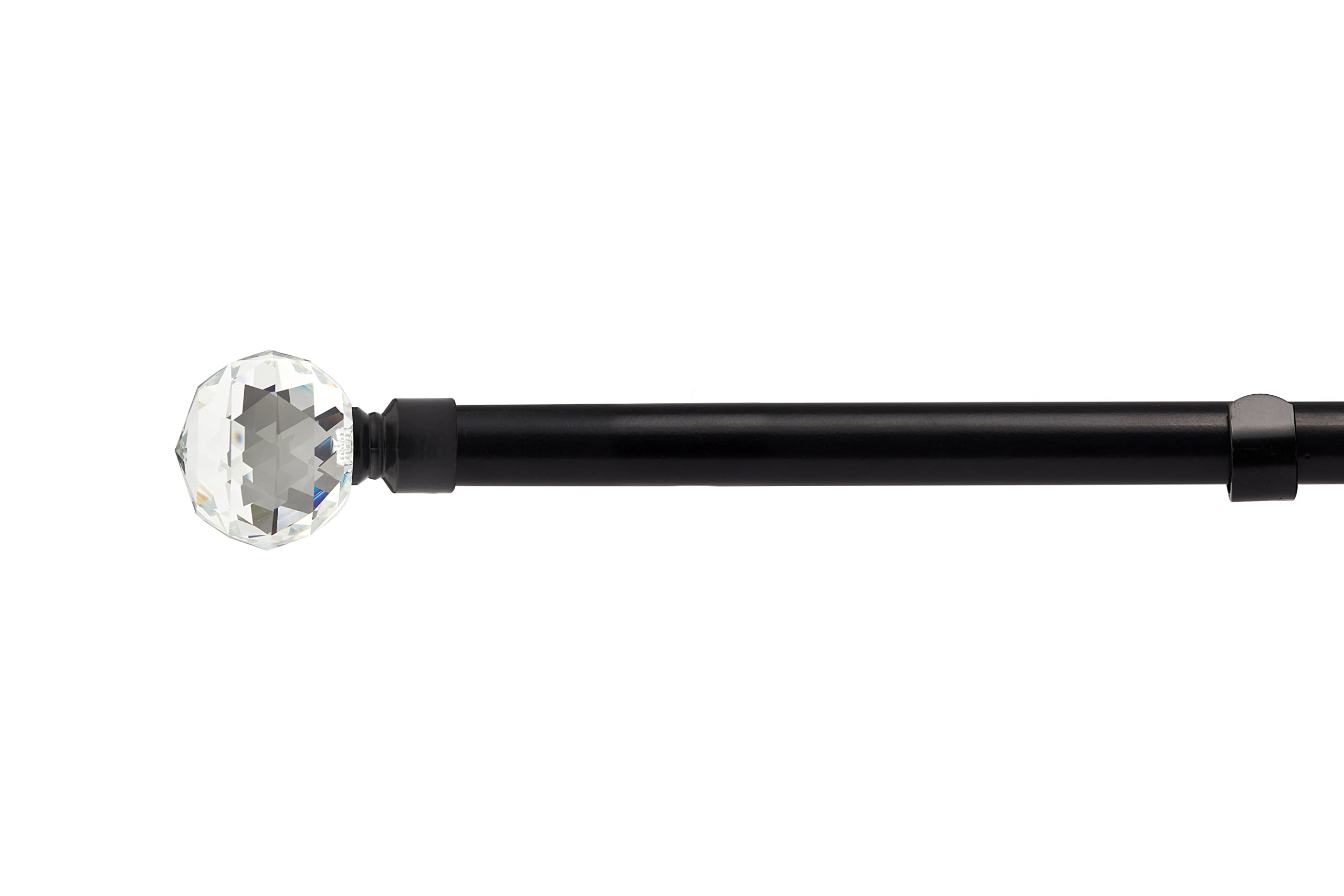 Julian Charles Black Matt Crystal Extendable Curtain Pole - 1.2 - 2.1M