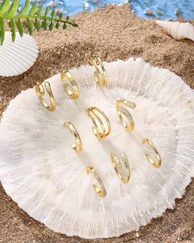 Besteel Toe Rings for Women 14K Gold Filled Simple Hug CZ Triple Open Band Rings Trendy Silver Gold Adjustable Toe Rings Summer Beach Foot Jewelry for Women3