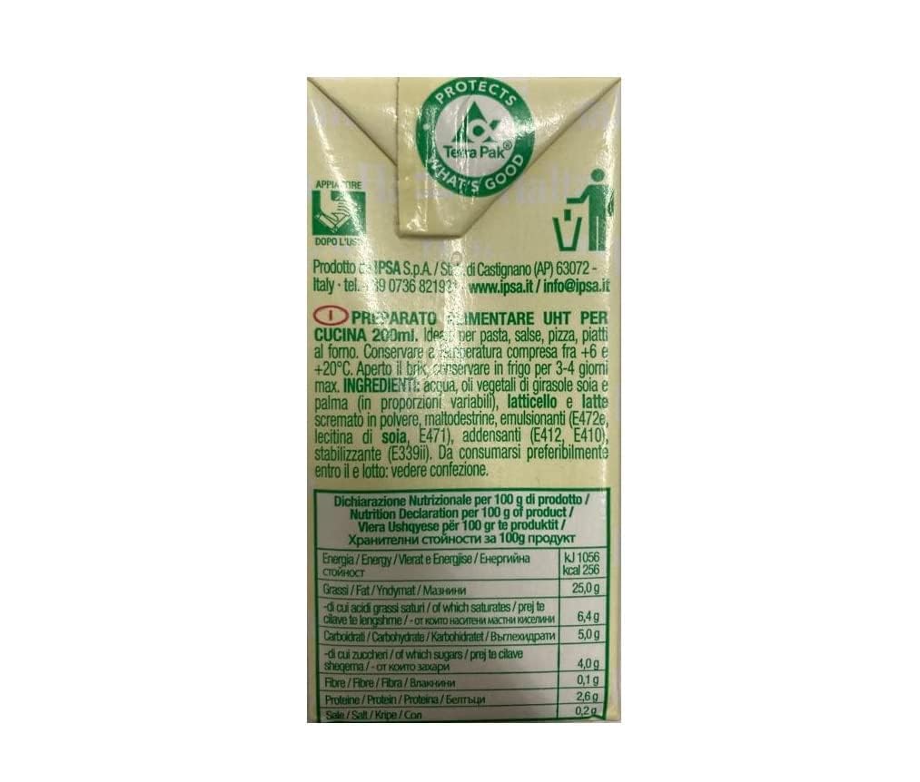 Halta Cucina Crema da Cucina UHT, 200 ml, Confezione da 10 Pezzi, Per Pasta e Sughi
