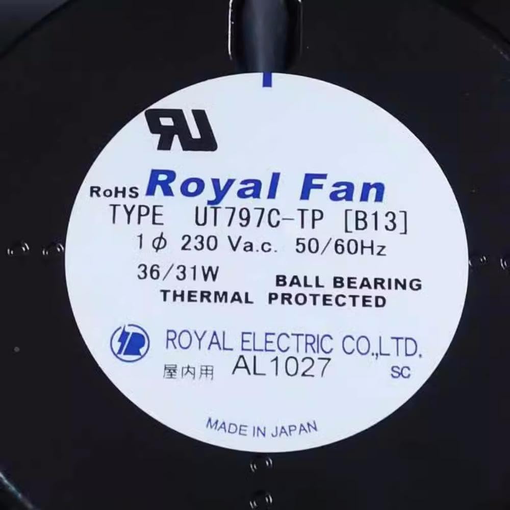 UT797C-TP[B13] 230V 36/31W 172MM Fan - 17238 17CM 2-Wire 172X150X38MM Cooling Fan, Black