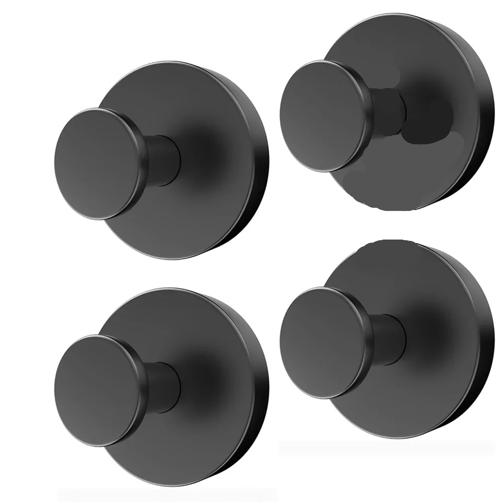 YUSUZH 8pcs Matte No-Drill Suction Cup Hooks, Waterproof Towel Robe Holder, Bathroom Kitchen Wall Organizer, Essential Home for Bathroom & Kitchen(Black)