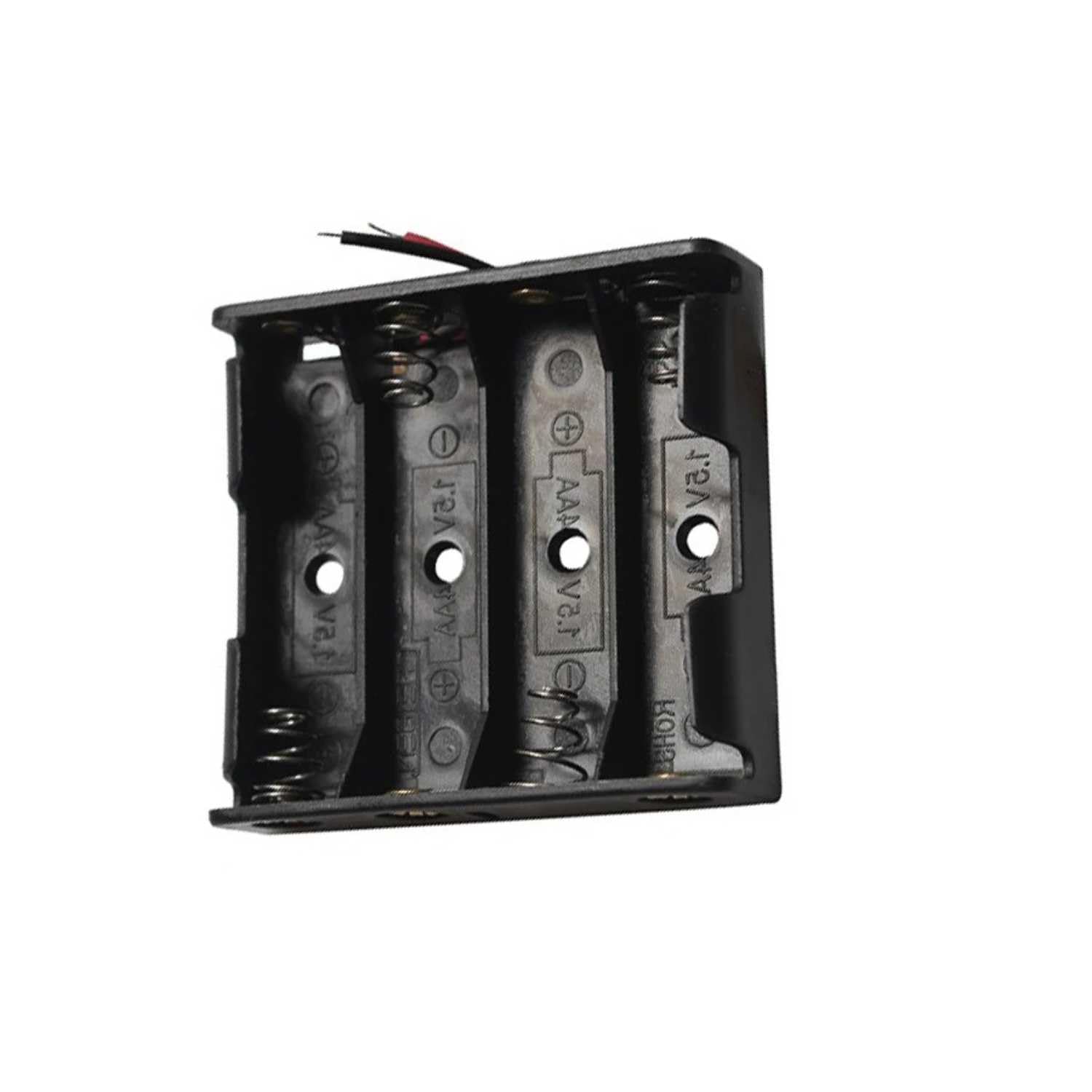 SOLDOUT AA Size Battery Organizer Plastic Storage Batteries Holder Case Box with Leads (4 Slot)