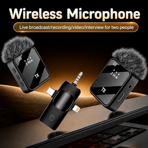 Image of EMBOX Omnidirectional Mic for YouTube | Plug & Play Wireless Mic Set 30m Range | Microphone for Video Recording DSP Noise Cancellation Collar Mike LED Type C for Vlogging, Podcast (F11)