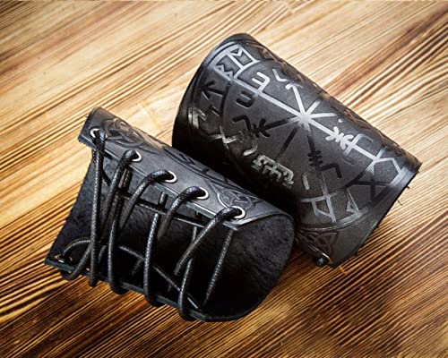 Thajaling Leather Gauntlet Wristband, Hand Made Full Grain Leather Wristband, Leather Cuffs Armband Jewelry - Image 4