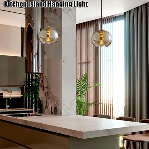 Lustre en verre E27 à tête unique pour plafond de chambre et salon - 4