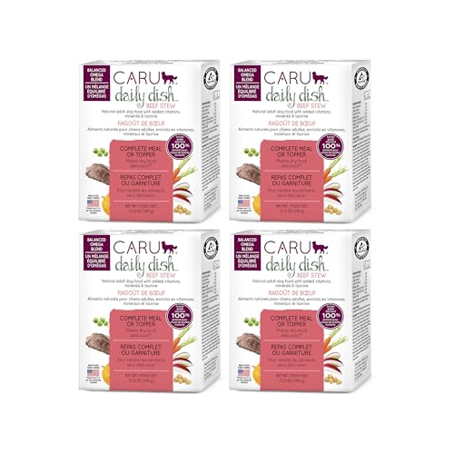Caru - Daily Dish Beef Stew - Healthy Functional Wet Dog Food or Food Topper - 12 oz Cartons - Pack of 4