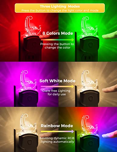 Image of LOHAS Dinosaur Night Light for Boys, Kids Nightlight Plug in, Dusk to Dawn