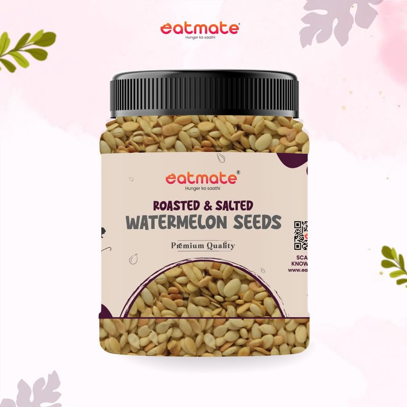 Image of Eatmate Roasted & Salted Watermelon Seeds 1Kg | High Protein Magaj & Tarbuj Beej | Magnesium, Iron & Potassium Rich Healthy Snack | Natural Vegetarian Seeds for Eating, Baking & Cooking (1 Kg)