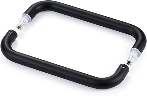 Miniatura 6 de Ranbo Manija tubular de puerta de ducha trasera con espalda negra mate de 6 pulgadas (CTC), manijas de 34 pulgadas de diámetro con arandelas de