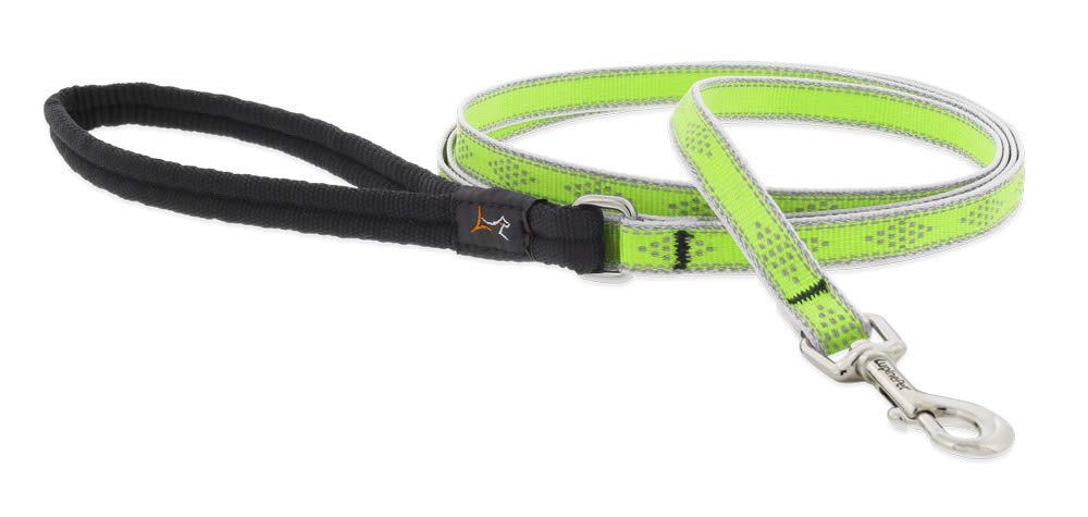Lupine Reflective Dog Leash 6-Foot by 1/2" Wide Green Diamond