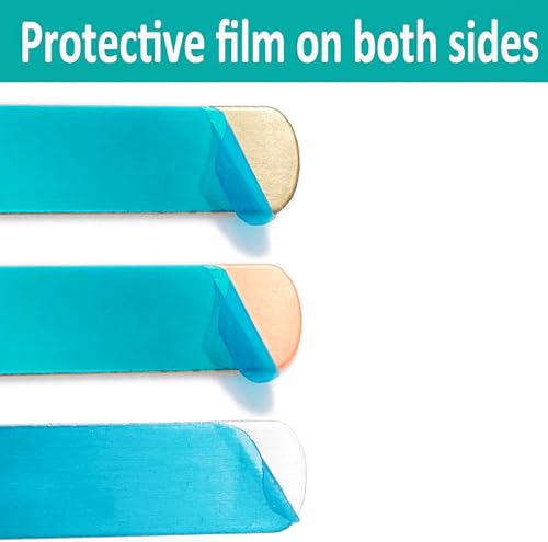 Miniatura 3 de ABBECIAO Pulsera delgada de cobre macizo, acabado para estampado y grabado de metal, 18" x 6"- 14ga. Paquete de 6