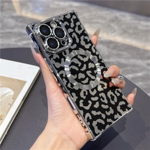 Coque léopard iPhone 16 Plus pour chargeur induction style urbain chic et bumper de protection