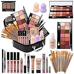 All in One Makeup Kit Full Kit Multipurpose Essential with Eyeshadow Palette,Lip Gloss,Foundation,Mascara,Eyebrow Pencil,Eyeliner,Contour Stick,Makeup Brushes,Cosmetic Bag Makeup Set for Women (DA112)