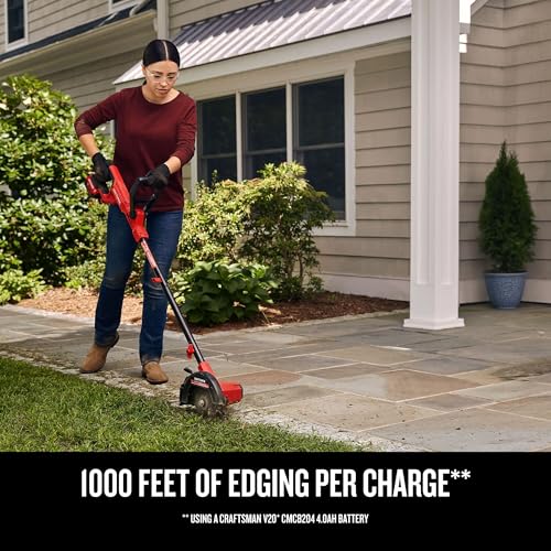 Image of CRAFTSMAN Cordless Edger Lawn Tool, 20V MAX Battery, Charger and Blade Included, Lightweight Lawn Edger, 7.5 in Cutting Width, 1000 Ft of Edging per Charge (CMCED400D1)