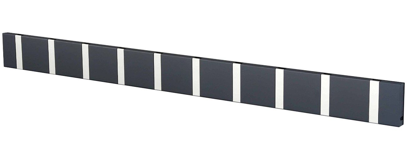 LoCa Garderobe Knax 10 anthrazit (Haken klappbar Alu) Garderoben-Leiste Kleiderhaken Flur modern Garderobenpaneel