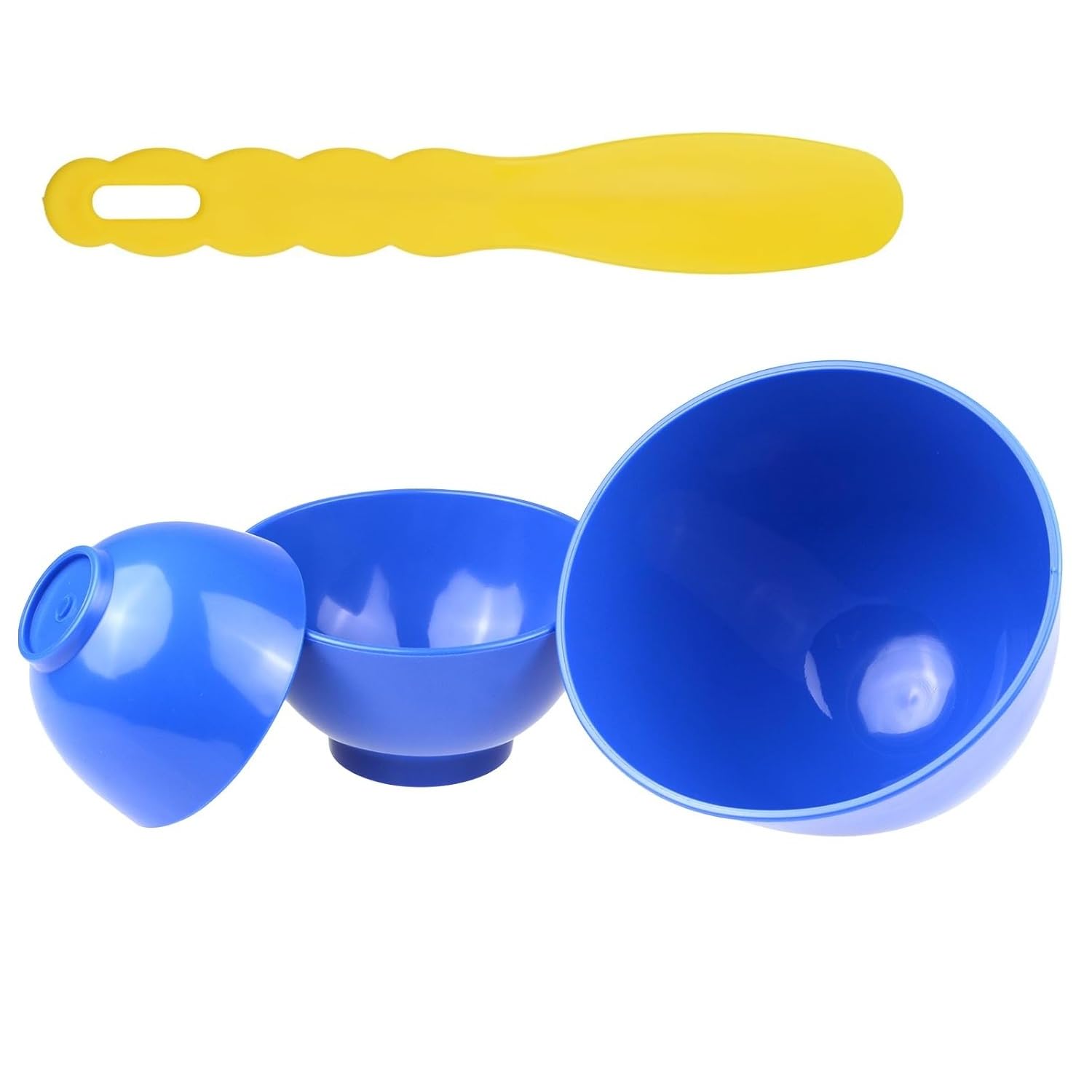 Castanai US Blue One Set Silicone Flexible Rubber Plaster Impression Mixed Alginate Bowl with Spatula (3Pcs)