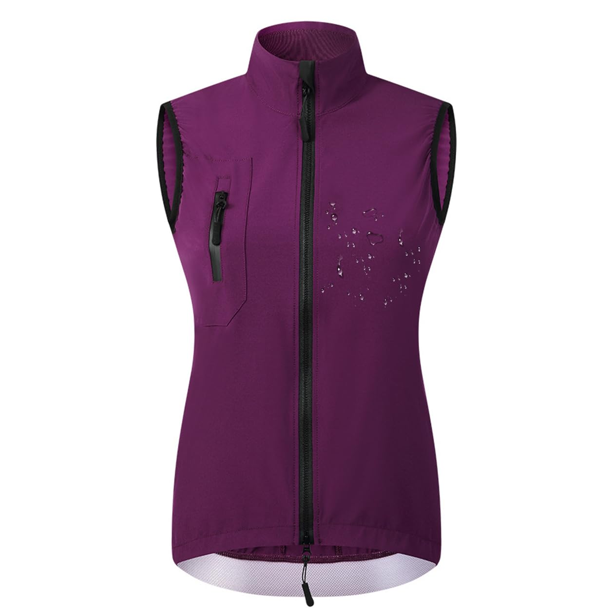 Chaleco Ciclismo para Mujer,Chaqueta Ligera y Transpirable sin Mangas, Chaleco para Correr a Prueba Viento, Chaqueta Cortavientos para Bicicleta montaña Chaleco,Purple-XL