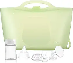 Bolsas esterilizadoras de silicone para mamadeiras, bomba de leite e chupetas, sacos reutilizáveis de esterilização a vapor para viagens e uso doméstico (verde claro)