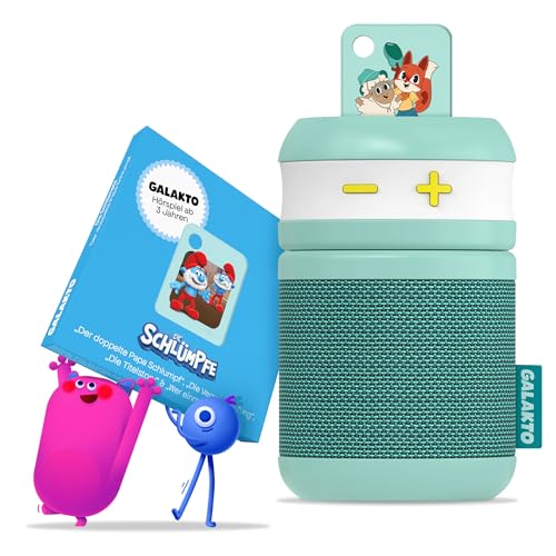 Galakto - Reproductor de música y Juegos de Audio para niños en casa y de Viaje, Incluye 2 Tokens Los Pitufos/Fox & Sheep, sin Internet en Cualquier Lugar, fácil de Usar, batería de Larga