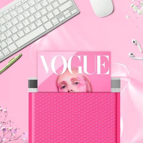 Image of Fuxury Large Bubble Mailers 10.5x16 inch 40 Pack Self Seal Pink Padded Envelopes Waterproof Mailing Envelopes Bubble Padded Mailers for Packaging, Small Business #5