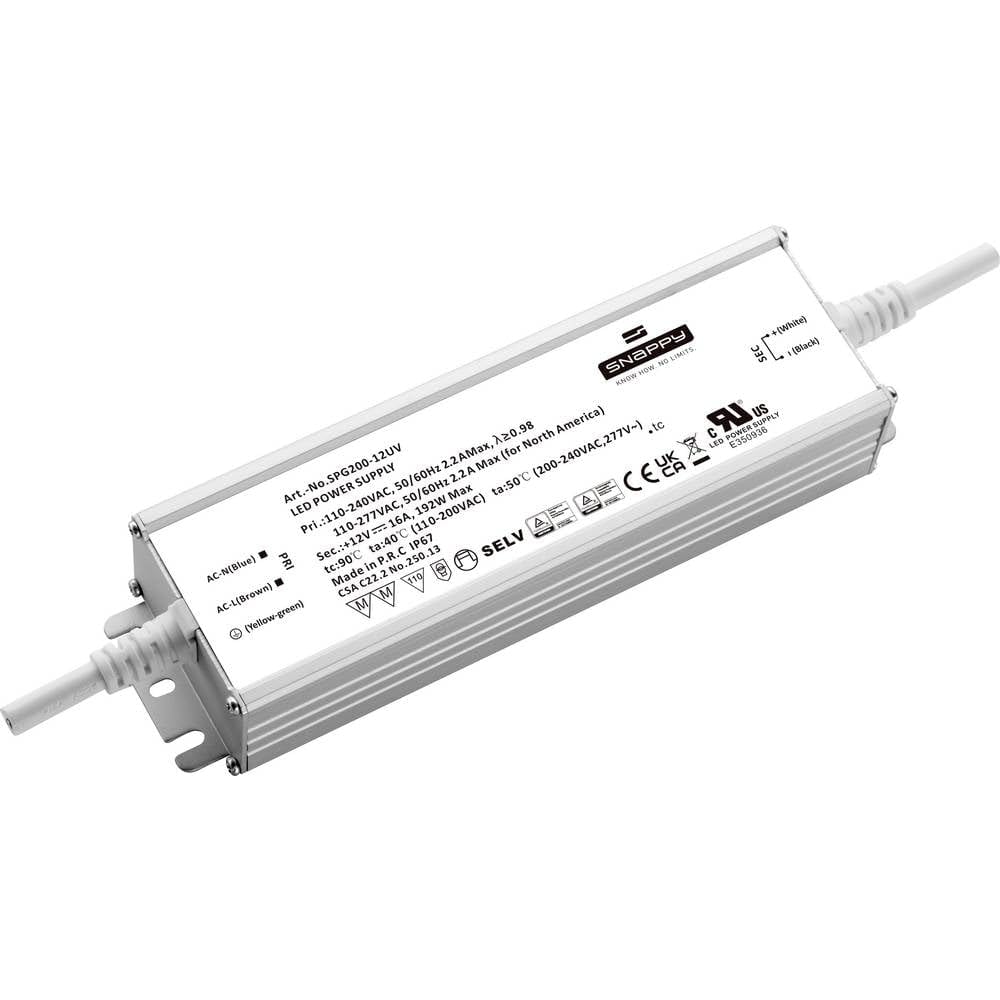 Dehner Electronics SPG 200-12V LED Driver Voltaje constante 200W 16A 12V/DC Protección de sobrecarga, Exterior, Contratación de Muebles,