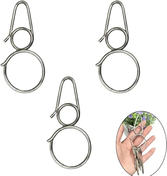 DraCra 3 Pack Metal Key Keeper Belt Loop Key Ring Holder Keychains Keyring Key Chain Ring Clip Organizer for Car Key Fob Cover Case Leather Car Keychain Carabiner Split Key Rings