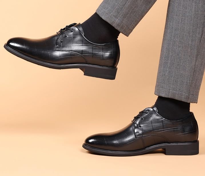 Men's Lace-Up Oxford Shoes Soft Leather Dress Shoes for Weddings Formal Fashion Wingtip Brogue Shoes2