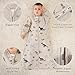 Yoofoss Baby Sleep Sack 0-6 Months 1.0 Tog Long Sleeve Sleep Sack Organic Cotton Wearable Blanket for Newborns 2-Way Zipper Quilted Sleeping Sacks(Small)