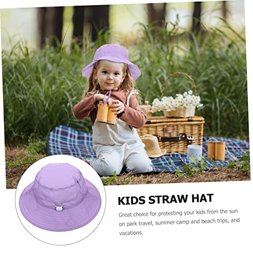 Adjustable Beach Hat Protective Bucket Hat for Boys Lightweight Compact for Summer Fun and Photography Purple4