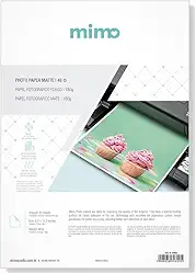 Mimo - Papel Fotográfico Fosco - A4-180g - 20 Fls - Qualidade Premium - Controle de Absorção da Tinta Para Melhor Absorção e Resistente a Água - Gramatura de 180 g/m²