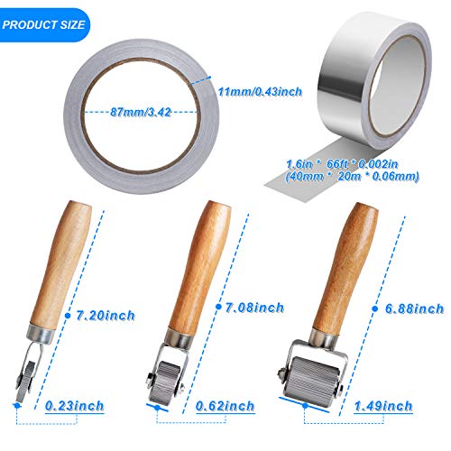 Car Sound Deadening Roller Metal Installation Tool 3 Pcs Seam Roller With 66 Feet Aluminum Foil Tape Finishing Sealing Tape, For Car Sound Deadening Installation #TOP1
