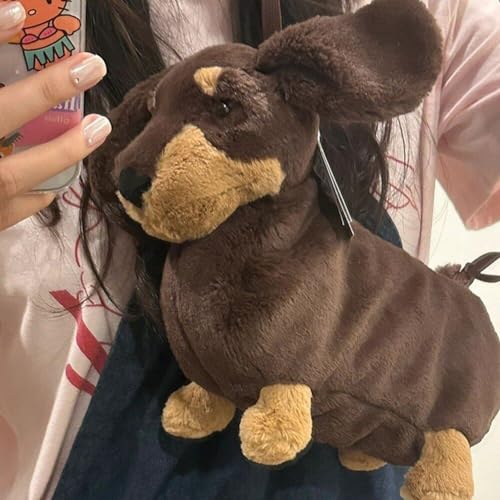 Dianzan Dackel-umhängetasche, Plüsch-Tasche, Hunde-umhängetasche, Lässige Umhängetasche, Pelzige Welpen-Tasche, Stofftier-Handtasche Für Kinder