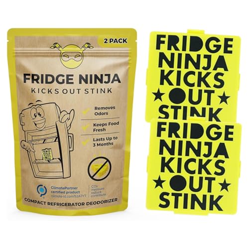 Deodoranti per frigorifero Assorbi odori, Carbone attivo Frigorifero e Freezer Purificatore Deumidificatore Naturale per Ambienti Senza Profumi (1 Unità (Confezione da 2 compatto))