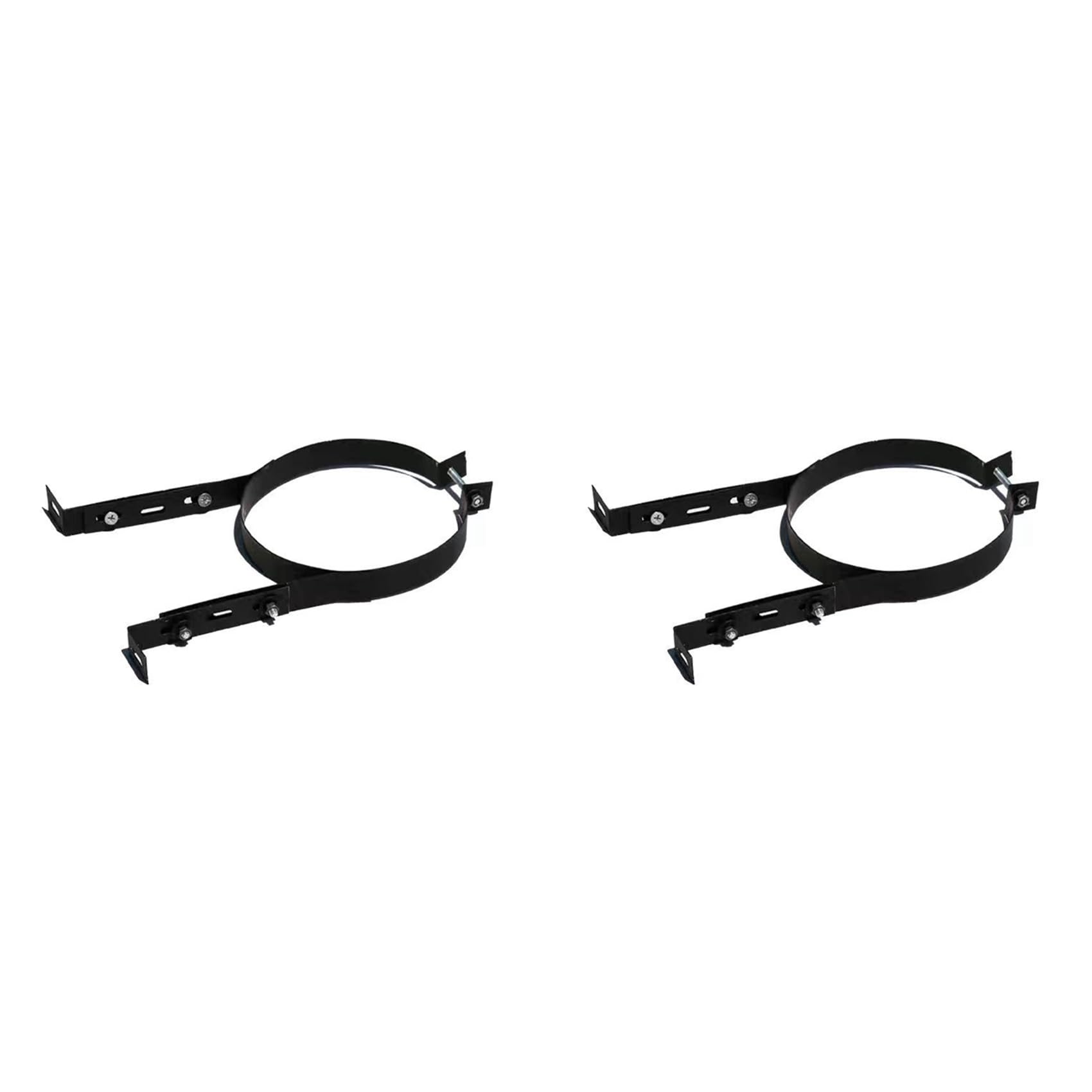 Jnchdghwa Black 2X Chimney Pipe Holder Bracket 15Cm Stainless Steel Adjustable Wall Support Hanging Fixing Clip Stove Pipe Hanger