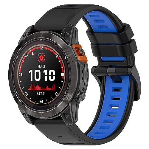 Fit for Garmin Epix Pro 47mm Bands, Fenix 7/6/5 Silicone Replacement Watch Bands Wristbands Bracelet Straps for Garmin Descent G1/EPIX gen 2/instinct 2/Approach S62/Forerunner 965 (Blue)