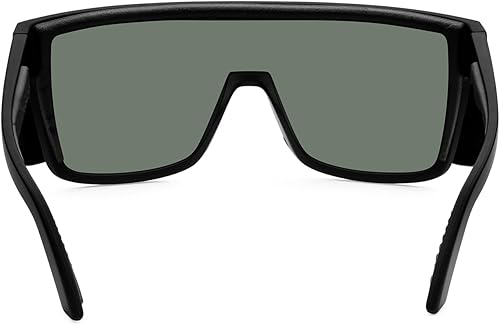 Miniatura 6 de BOMBER Gafas Saftey para hombres y mujeres, gafas de seguridad de lentes oscuras con marco cuadrado negro mate, protectores laterales extraíbles