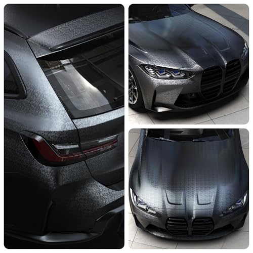 Lypumso Forged Carbon Fiber Vinyl Wrap, 3D Cosmic Ghost Textured Auto Car Sticker Decal Film Sheet DIY Vehicle Paint Changing Wrap Featuring Air Release Technology (Black, 1ft x 10ft) - Image 3