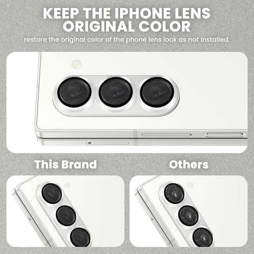 Image of FIRST MART Silver Camera Ring Guard Protector for Samsung Galaxy Z Fold 6 | Tempered Glass with Metal Alloy Rings, HD Clear, Scratch Resistant, Case-Friendly | Pack of 1